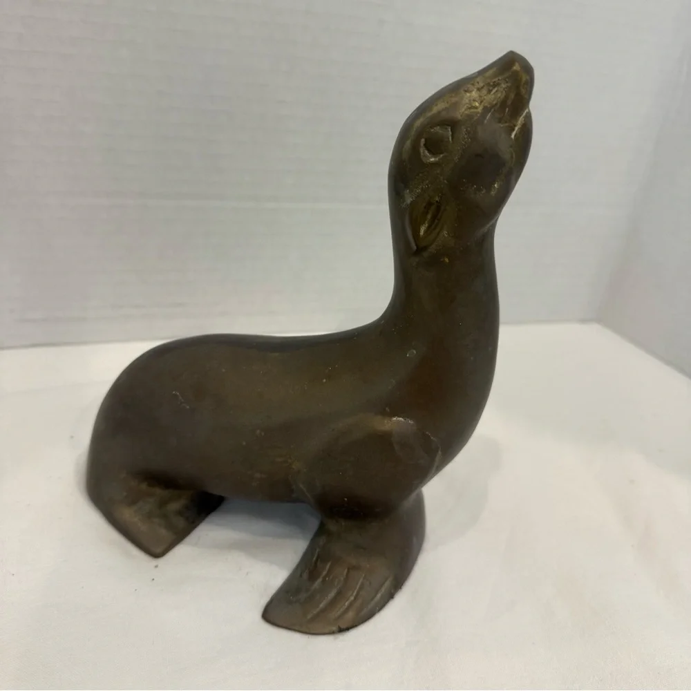 Seal Sea Lion Brass • Vintage Coastal Perfection Heavy Solid - Picture 5 of 10